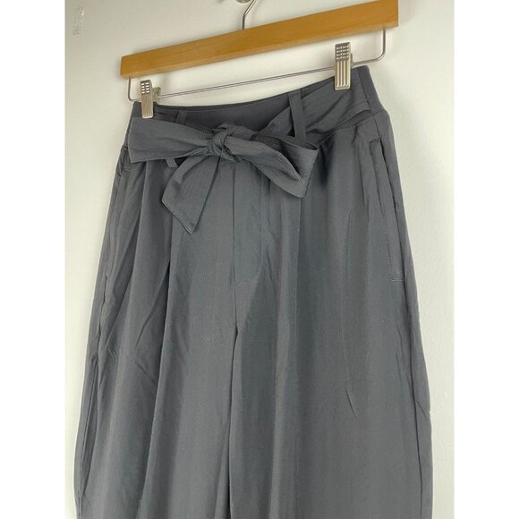 ATHLETA Cardiff Pants Straight Leg High Rise Black Tie Belt Waist Size 4 - Picture 3 of 8